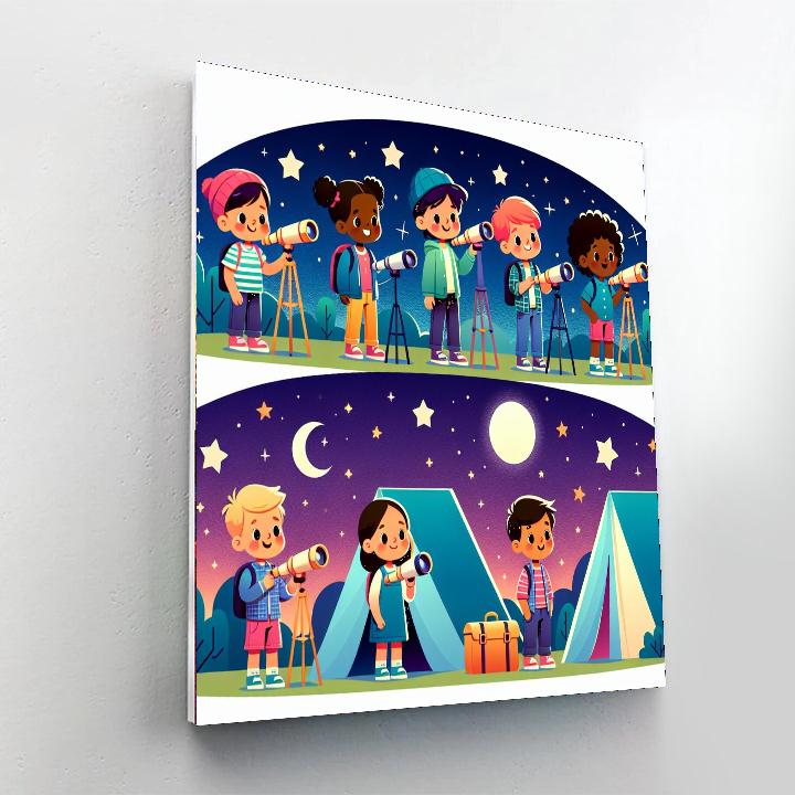 Starlit Space Campout Number Painting