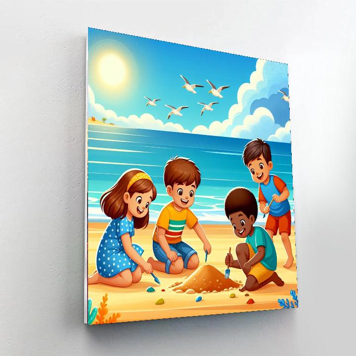 Sandy Beach Treasure Hunt Number Painting