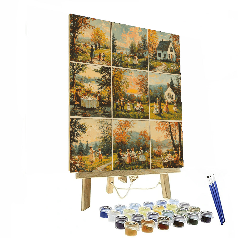 Norman Rockwell Inspired Vintage Vignettes - DIY Painting By Numbers Kit