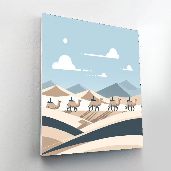 Curious Camel Caravan Number Painting