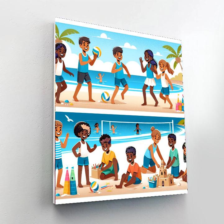 Festive Beach Bash Number Painting