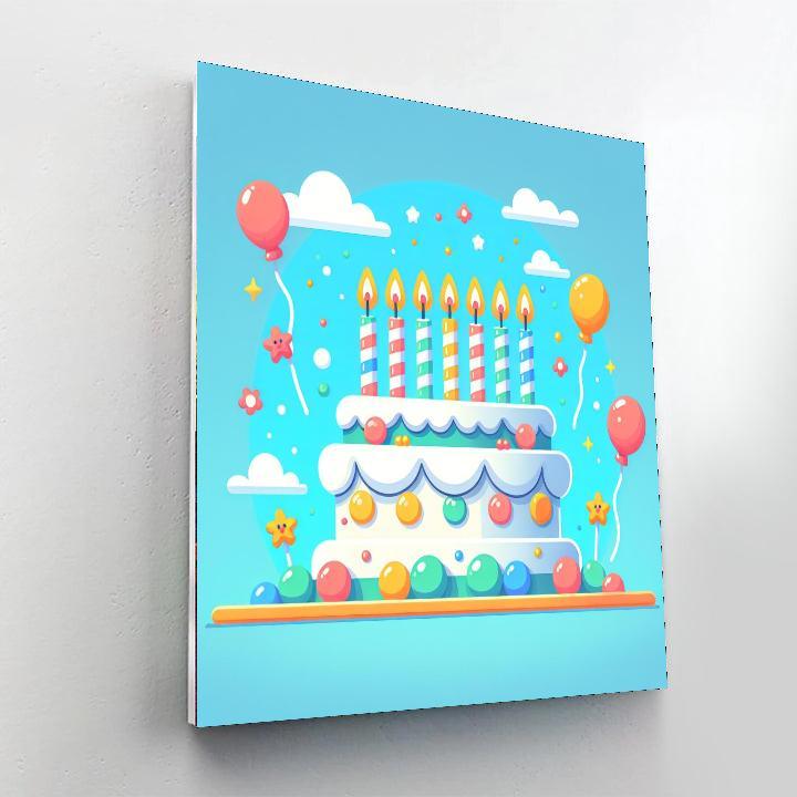 Happy Birthday Cake Numbered Painting Kits