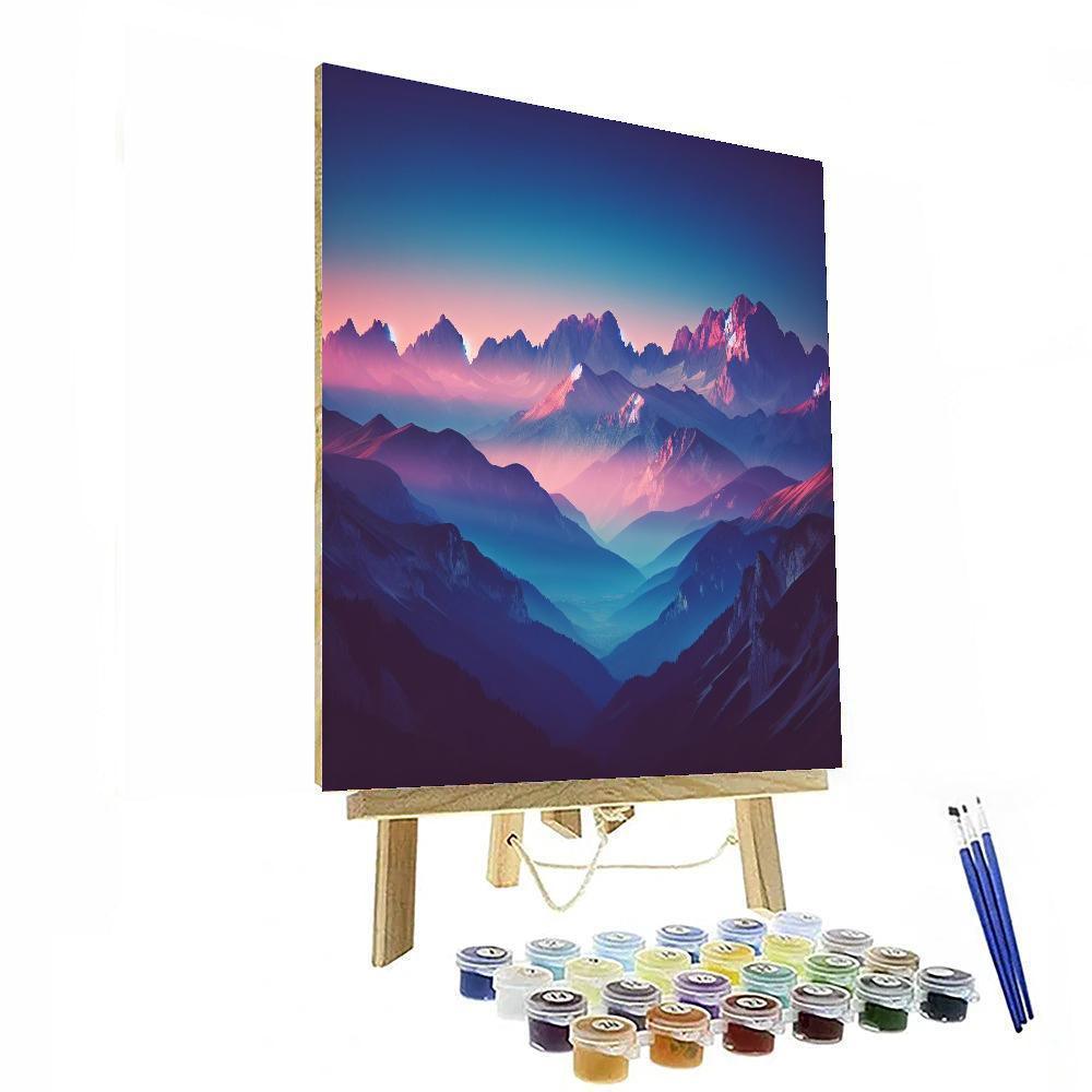 Quiet Alpine Dawn Painting Number Kit