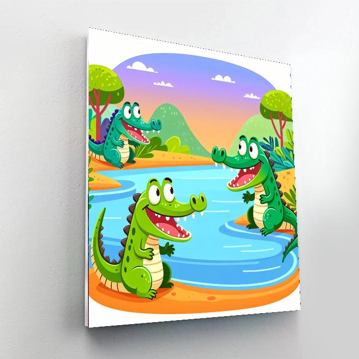 Comical Crocodile Chatter Paint By Numbers
