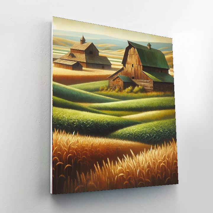 Rural Harvest Scene Paint By Numbers Art
