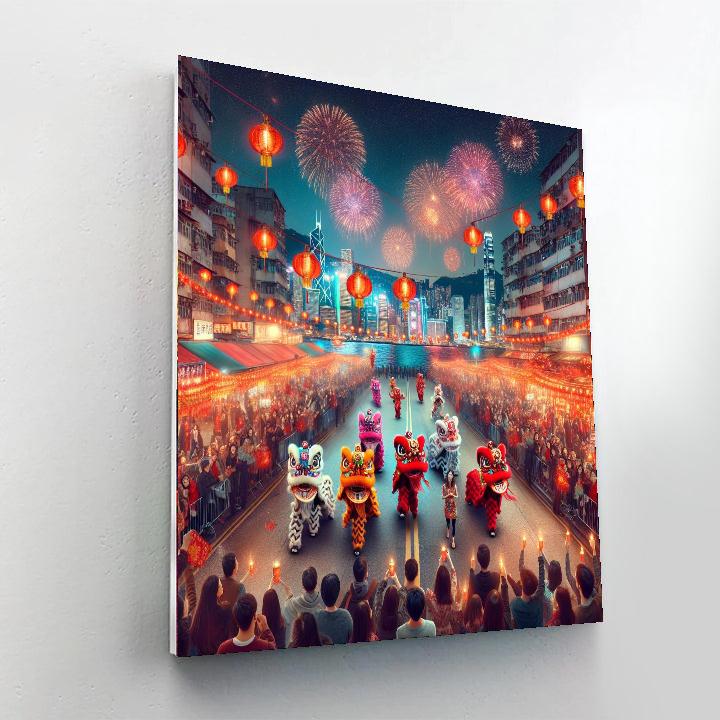 Chinese New Year In Hong Kong Paint By Color