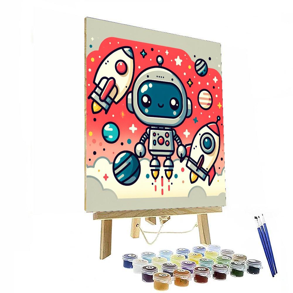 Space Robots And Rocketships Number Painting