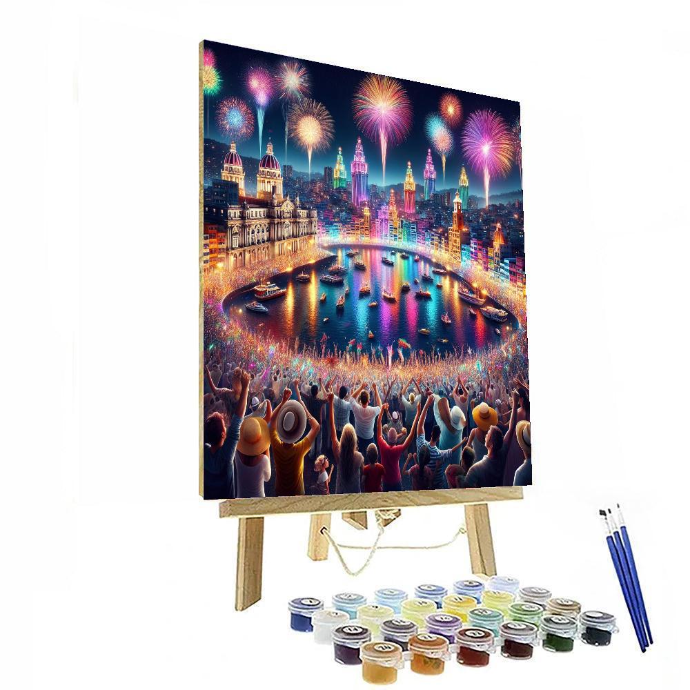Valparaiso New Year’s Eve Fireworks DIY Paint By Numbers