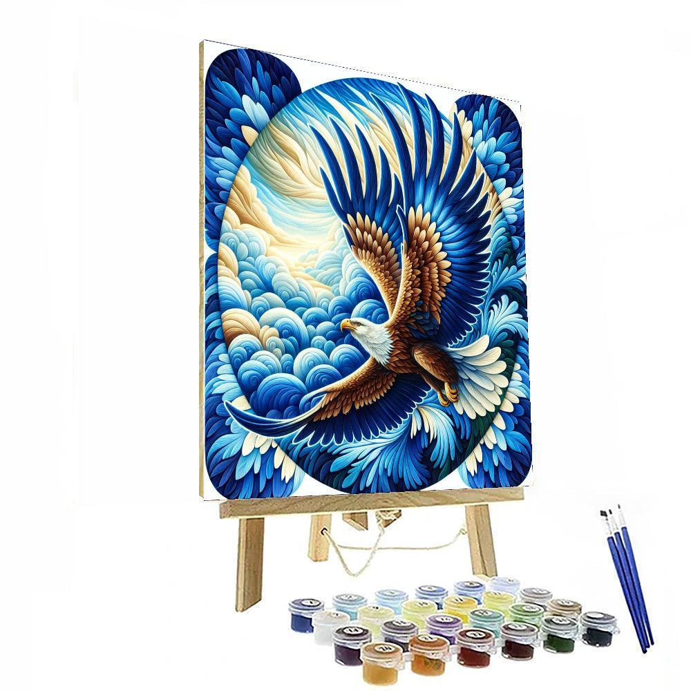 Majestic Eagles Soaring Painting Number Kit