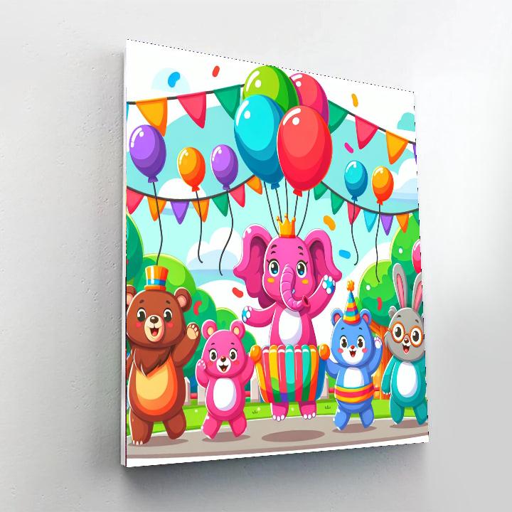 The Playful Animal Parade DIY Paint By Numbers