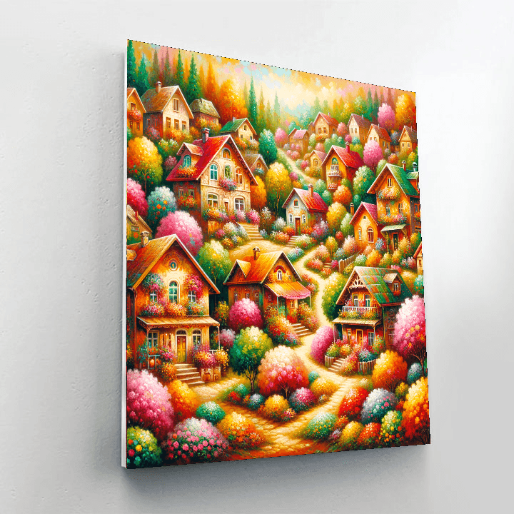 Charming Little Village Numbered Painting Kits