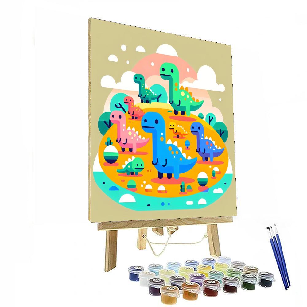 Dino Island Escape DIY Paint By Numbers