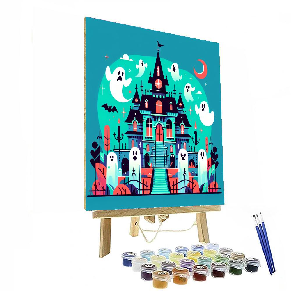 Spooky Mansion Paint By Numbers Art