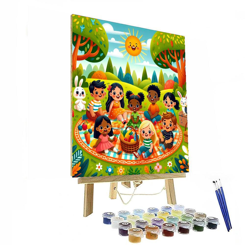 Joyful Picnic Fun Paint By Numbers Art