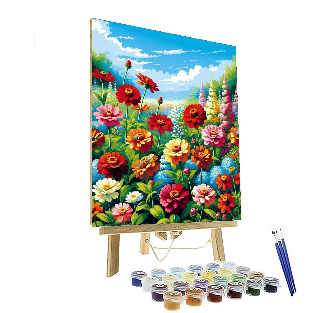 Bright Summer Blossoms DIY Paint By Numbers