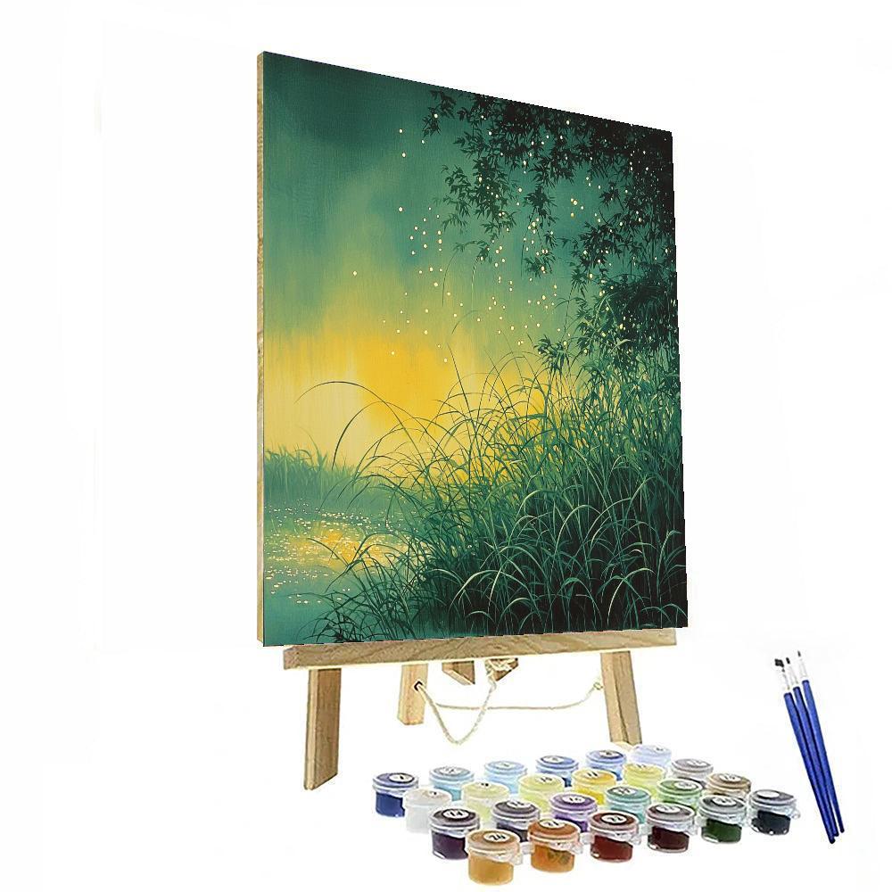 Utagawa Hiroshige Inspired Glistening Meadow Dew  Number Painting