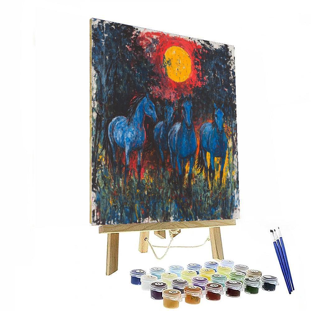 Franz Marc Inspired Nocturnal Animal Kingdom  Paint By Numbers Kits