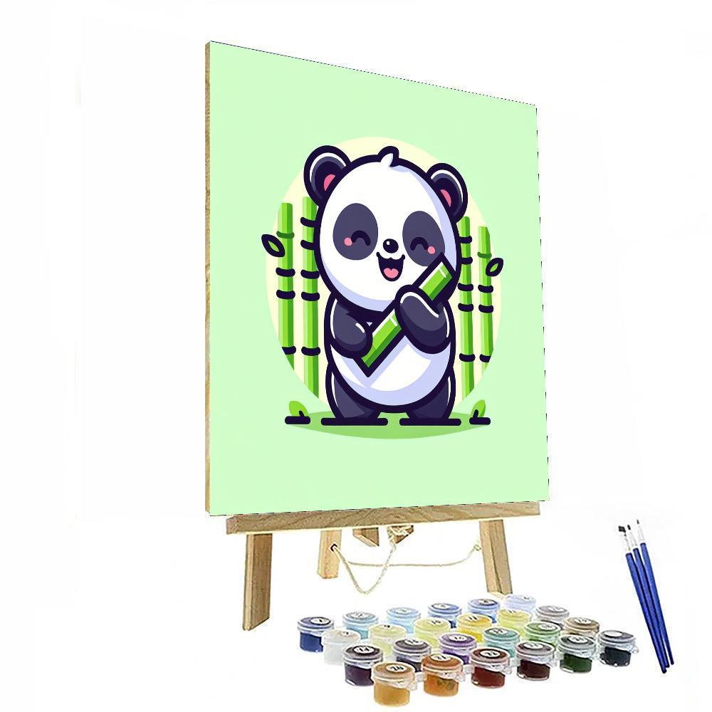Panda's Bamboo Feast Paint By Numbers