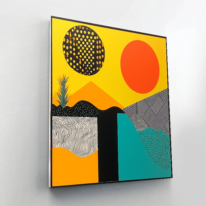 Roy Lichtenstein Inspired Retro Geometric Paradise  Paint By Numbers Kits