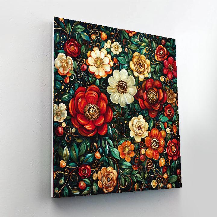 Gustav Klimt Inspired Luminous Flowers  Paint By Numbers