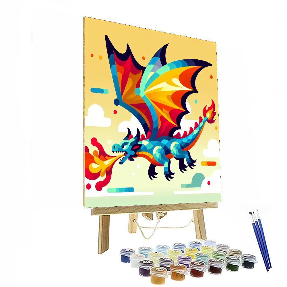 Fantastic Fire-breathing Dragon Paint By Color