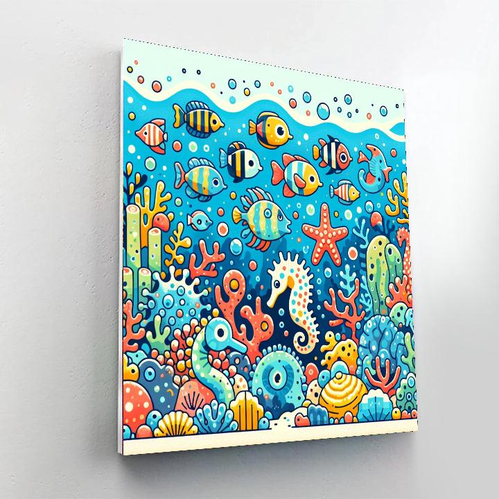 Underwater Coral Reef Discovery Painting Number Kit