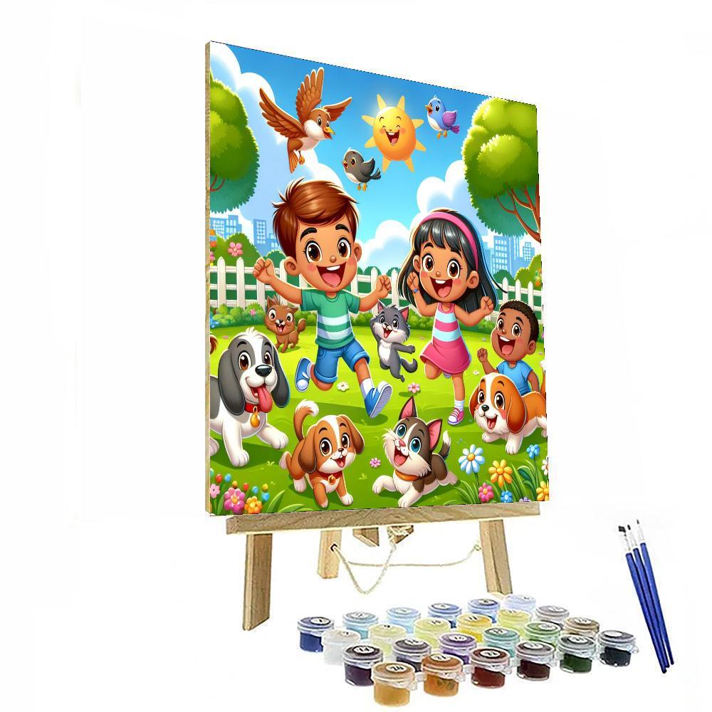 Happy Pet Day Out Paint By Numbers