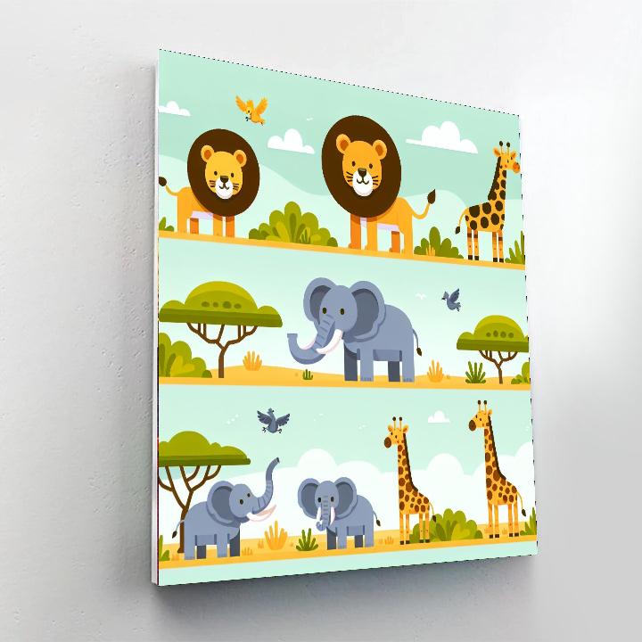 Safari Discovery Trail Painting By Numbers Kit
