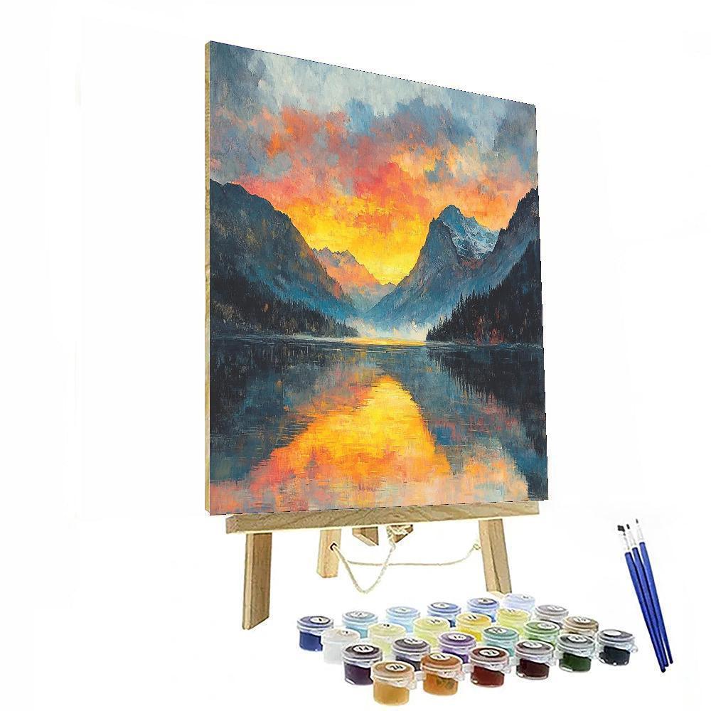 J.M.W. Turner Inspired Mountain Majesty Sunrise  Paint By Numbers