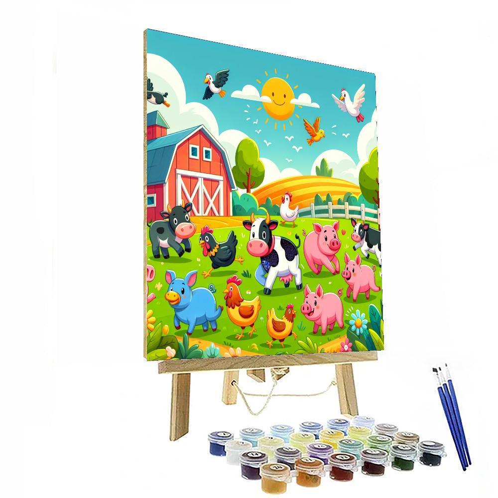 Exciting Farm Adventure Painting By Numbers Kit