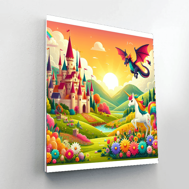 Fantasy Creatures And Castles Painting Number Kit
