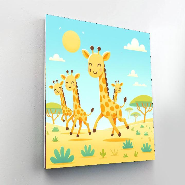 Gallivanting Giraffes Number Painting