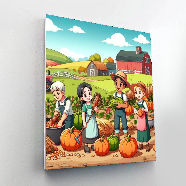 Farm Harvest Time Paint By Numbers Art