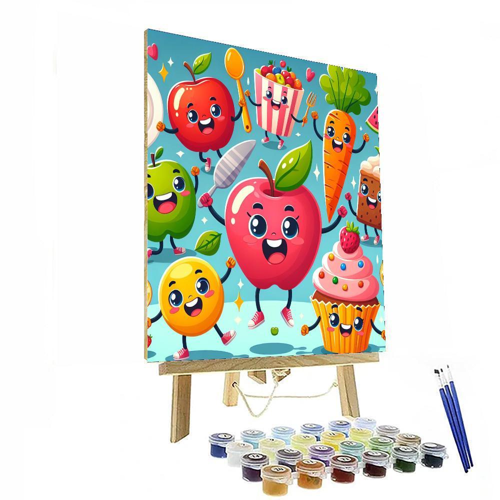 Funky Food Faces Painting By Numbers Kit