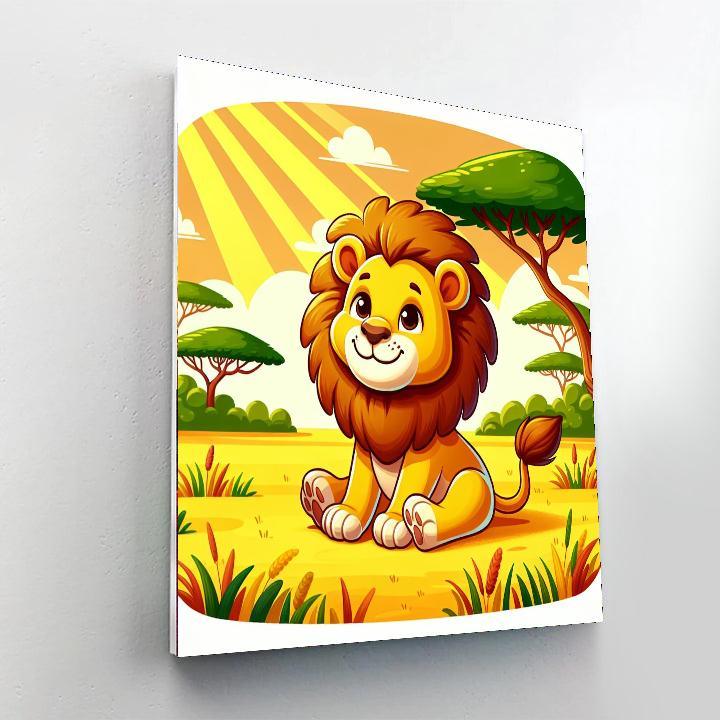 Cheerful Lion Paint By Numbers Art