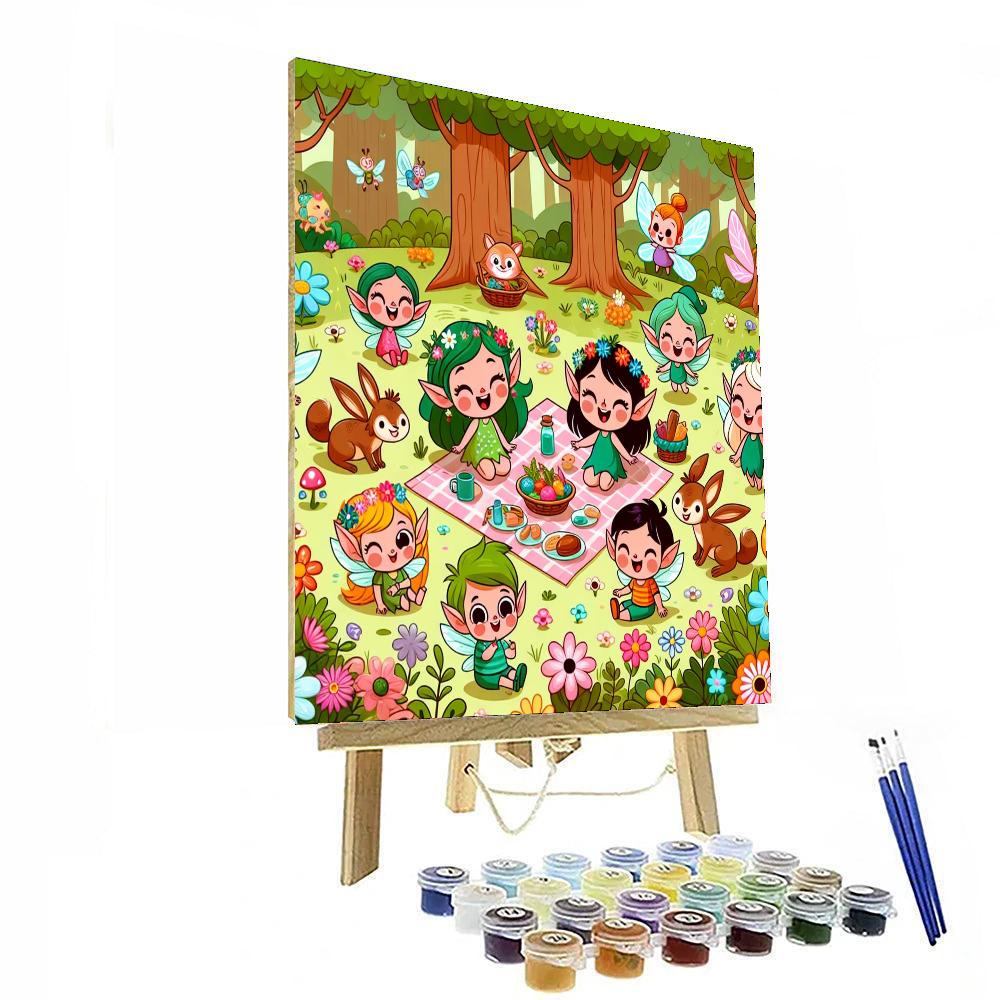 Forest Pixie Picnic Paint By Numbers Art