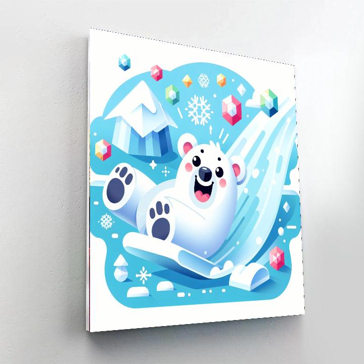 Fun-loving Polar Bear Numbered Painting Kits