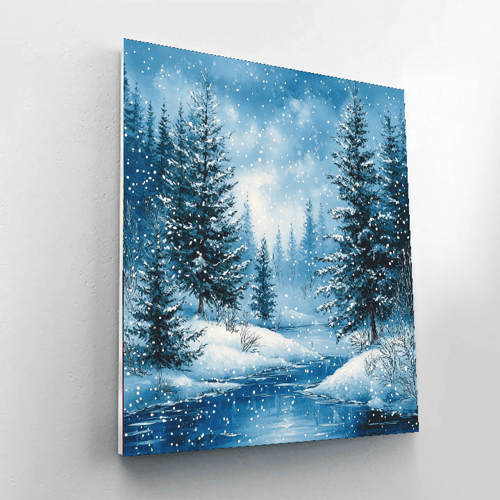 Bob Ross Inspired Winter Wonderland Serenity  Painting By Numbers Kit