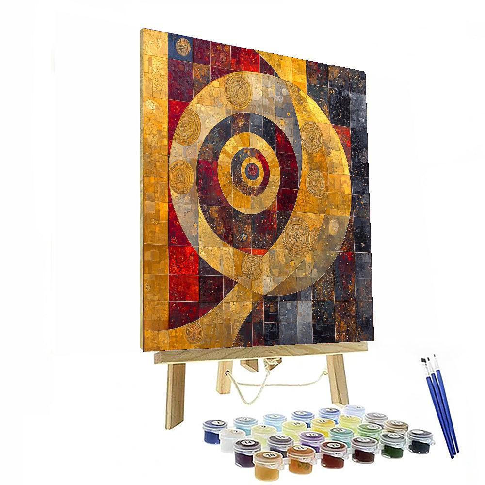 Gustav Klimt Inspired Mystical Harmony Of Spirals  Paint By Numbers Kits