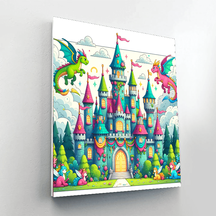 Colorful Fantasy Castle Painting By Numbers Kit