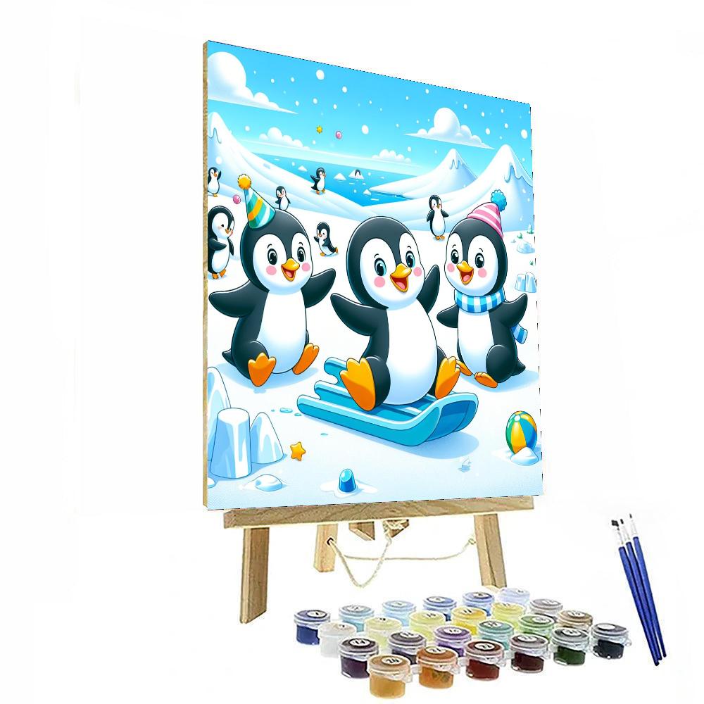 Frosty Fun Penguin Party Painting Number Kit