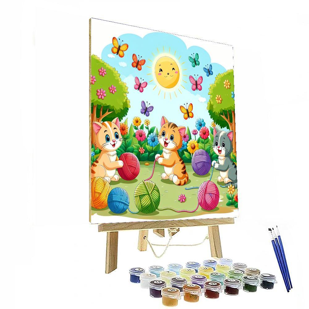 Cartoon Cat Adventures Painting Number Kit