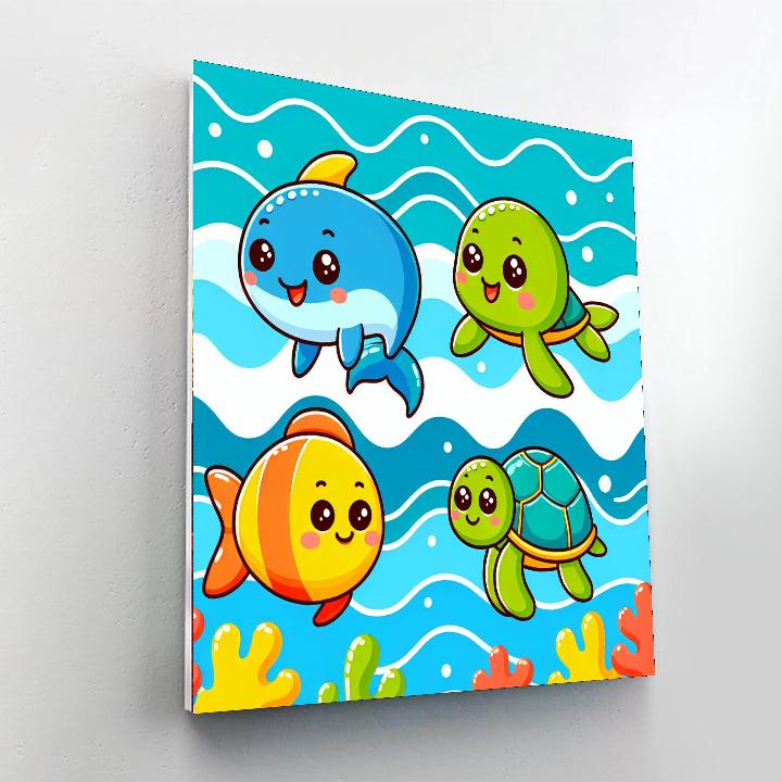 Colorful Marine Life Paint By Numbers Art