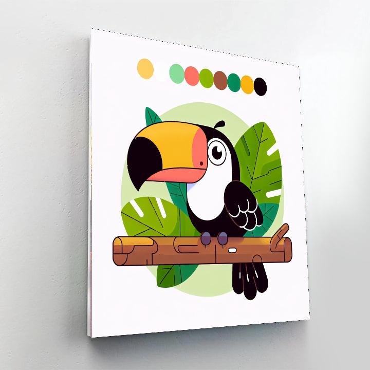 Vibrant Tropical Toucan Number Painting