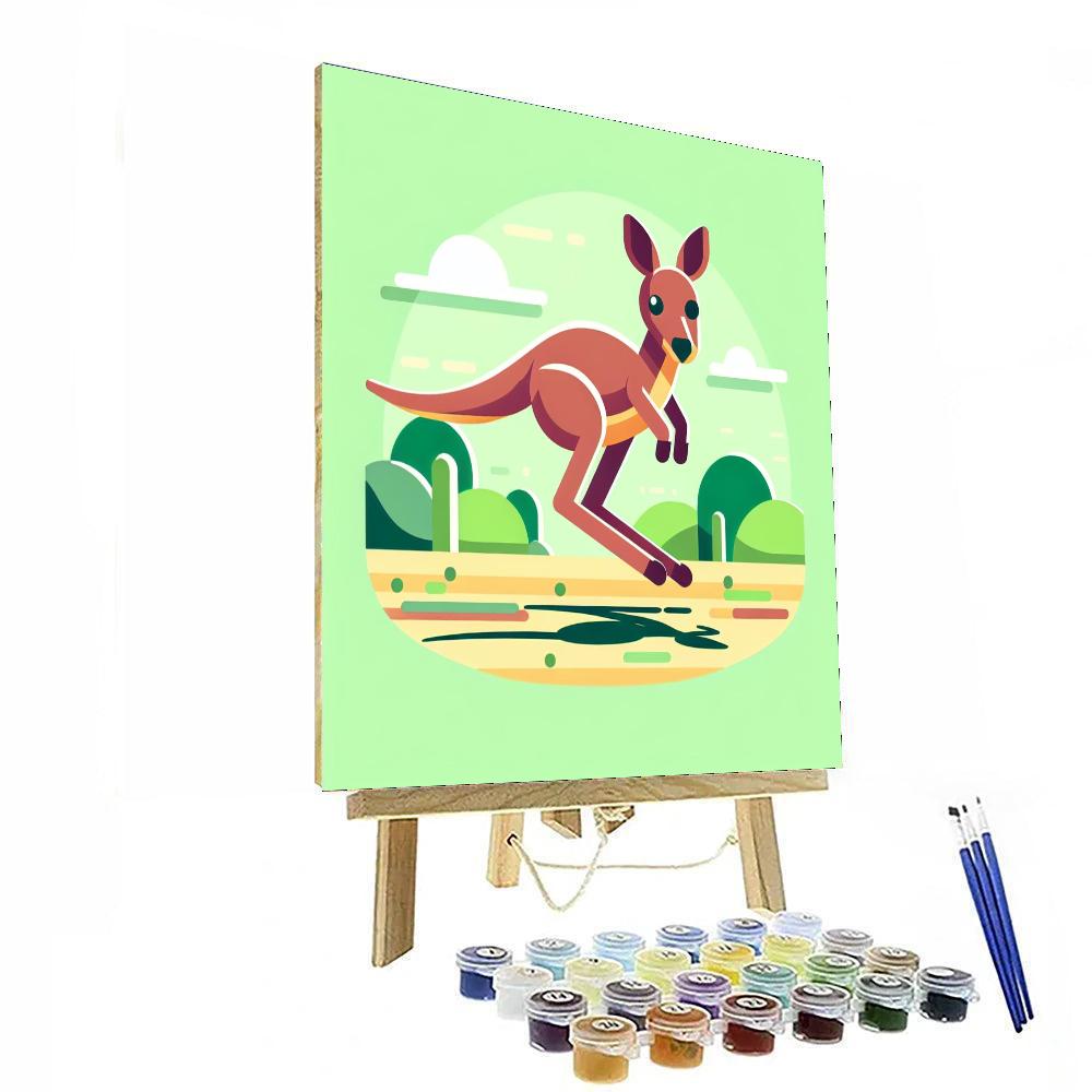 Bouncing Kangaroo Kapers Paint By Numbers Art