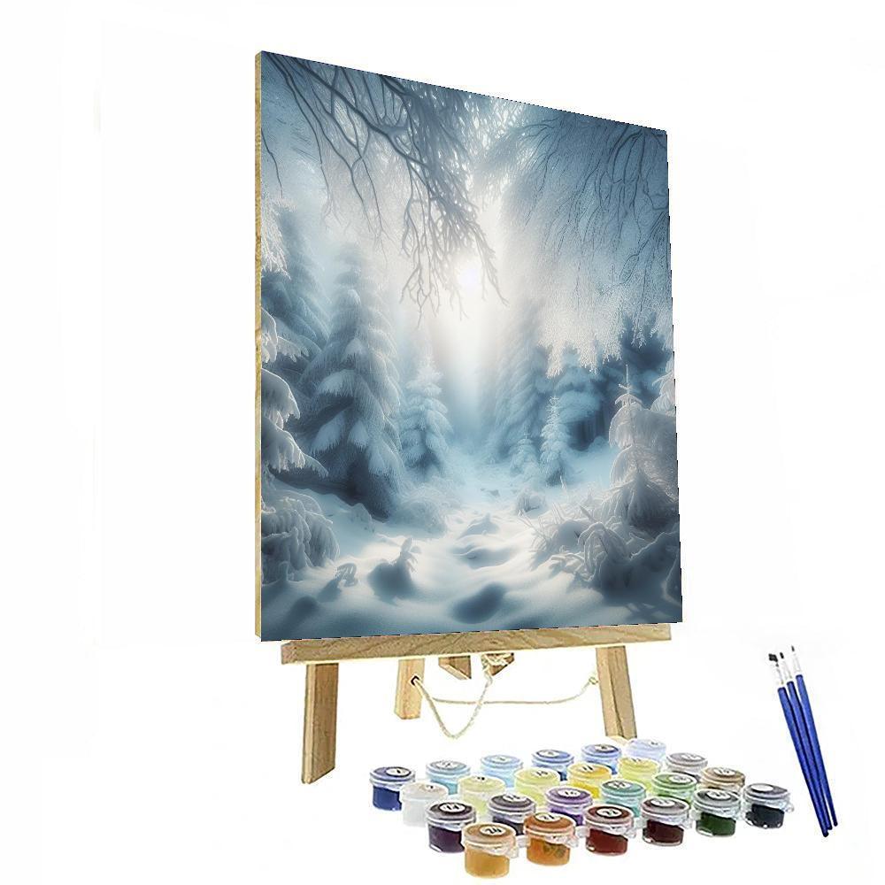 Quiet Snowy Woodland Paint By Numbers Art