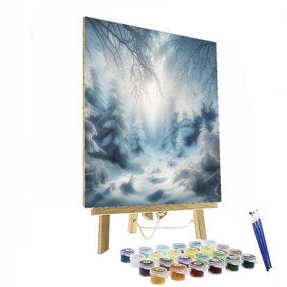Quiet Snowy Woodland Paint By Numbers Art