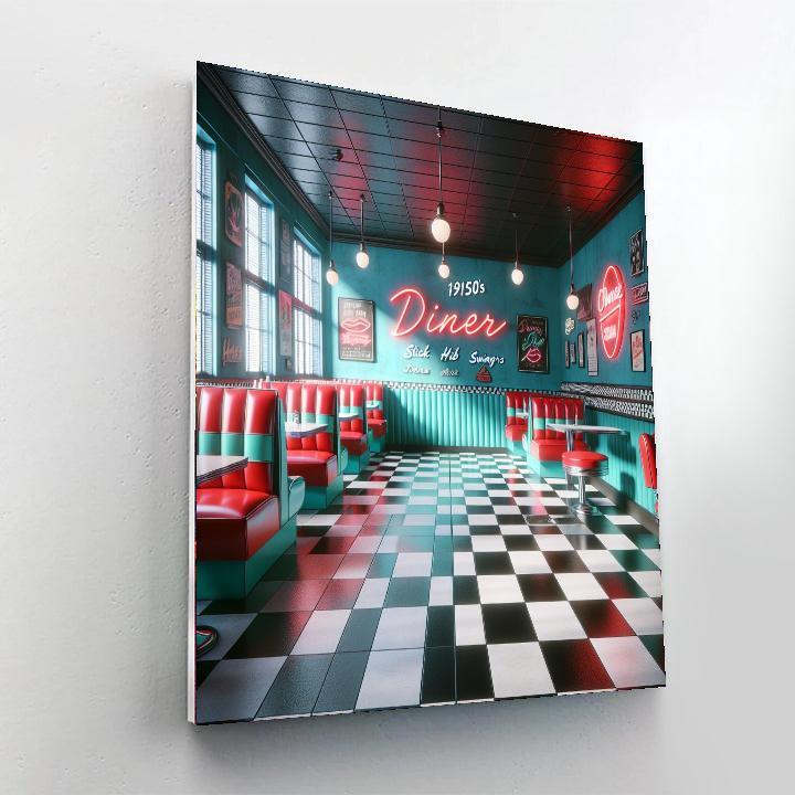 Vintage Retro Diner Paint By Numbers
