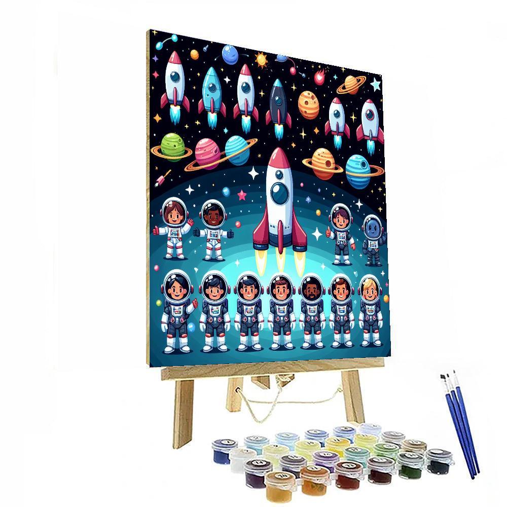 Starlit Space Voyage Number Painting