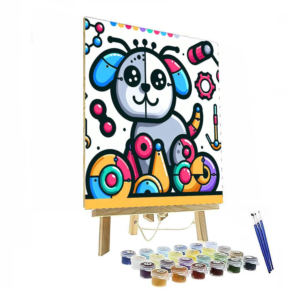 Jolly Robot Dog Numbered Painting Kits